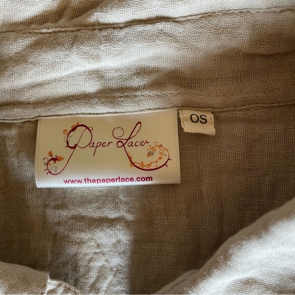 Paper Lace Chic Boho Oversized Linen Cotton Cottagecore Dress One Size - Picture 7 of 8